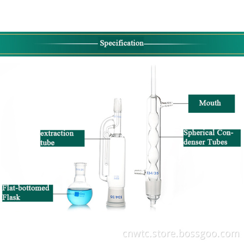 Professional Laboratory Glassware: High Borosilicate Glass Fat Extractors (60-1000ml) with CE & ISO Certification - Soxhlet Extraction Equipment